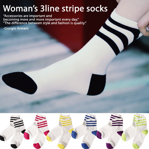 3Line stripe-socks(10color)